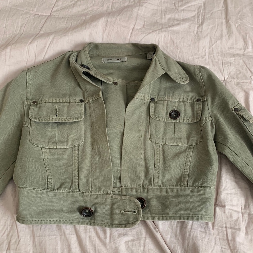 Zara Olive green Jean jacket